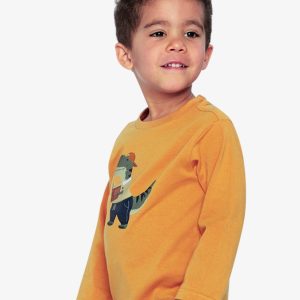 Long Sleeve Organic Cotton T-Shirt Mustard Yellow - Image 4