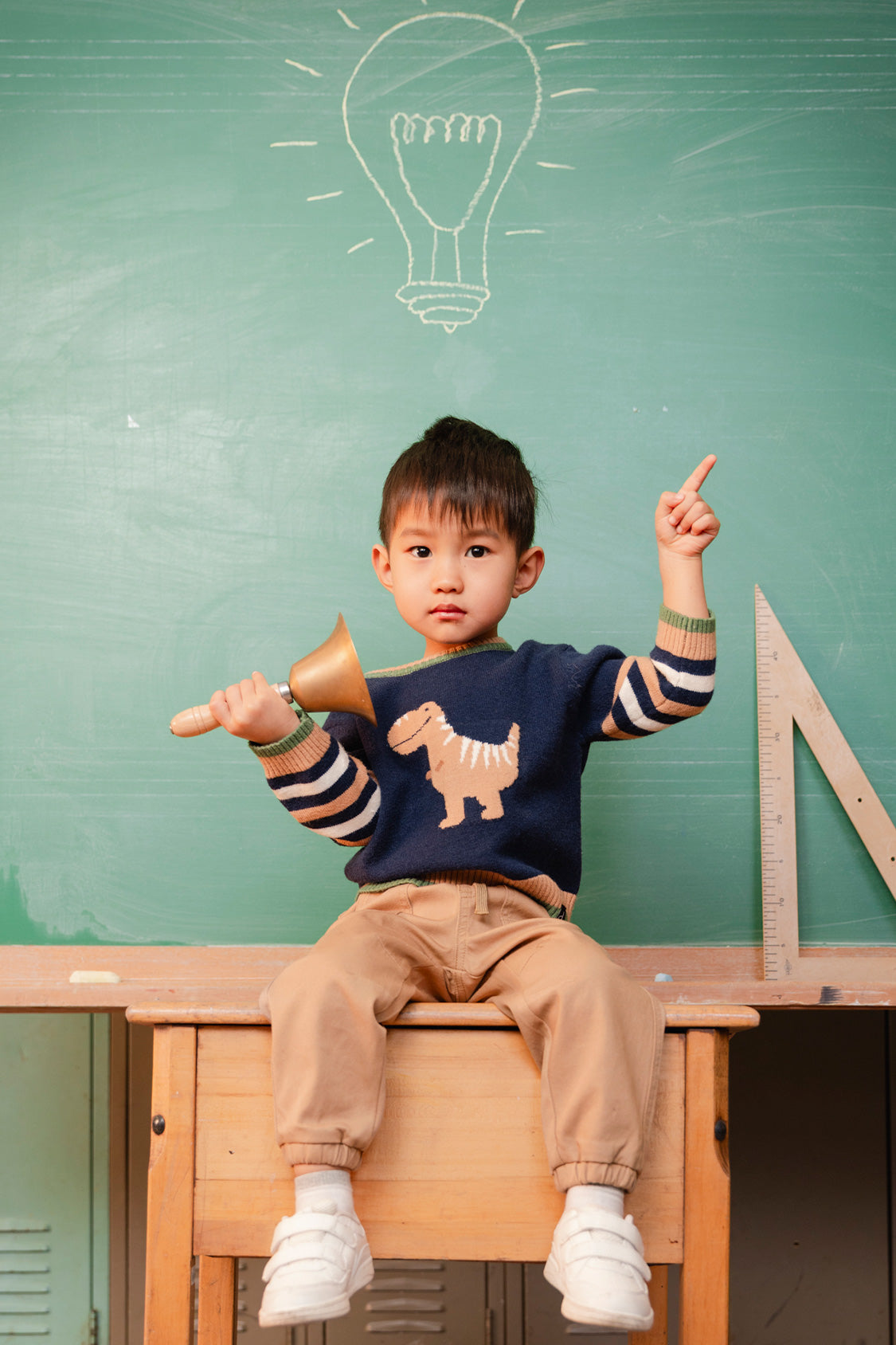 Knit Sweater With Intarsia Dark Blue, Brown And Beige - Image 2