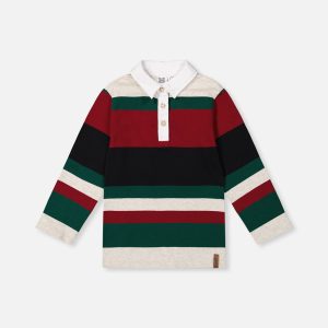 Polo Top Blue Striped Red, Green And Grey - Image 7