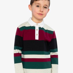 Alternative view of Polo Top Blue Striped Red, Green And Grey