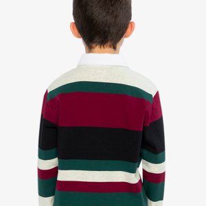 Polo Top Blue Striped Red, Green And Grey - Image 4