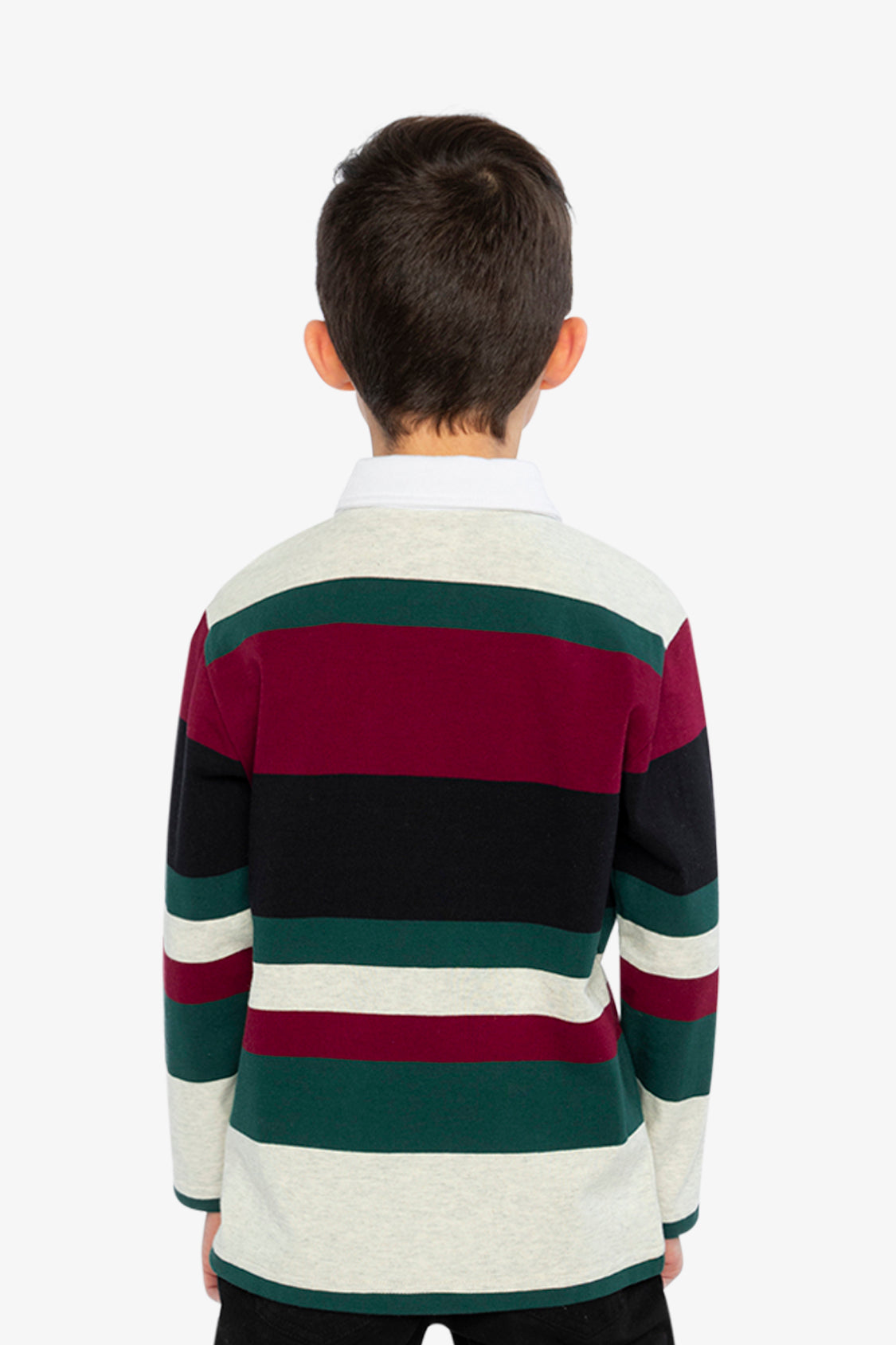 Polo Top Blue Striped Red, Green And Grey - Image 4