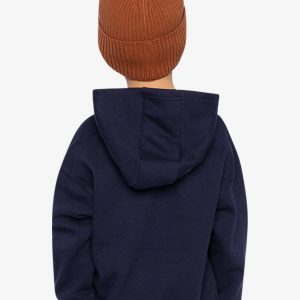 Fleece Hooded Sweatshirt Dark Blue - Image 5