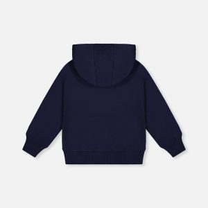 Fleece Hooded Sweatshirt Dark Blue - Image 4