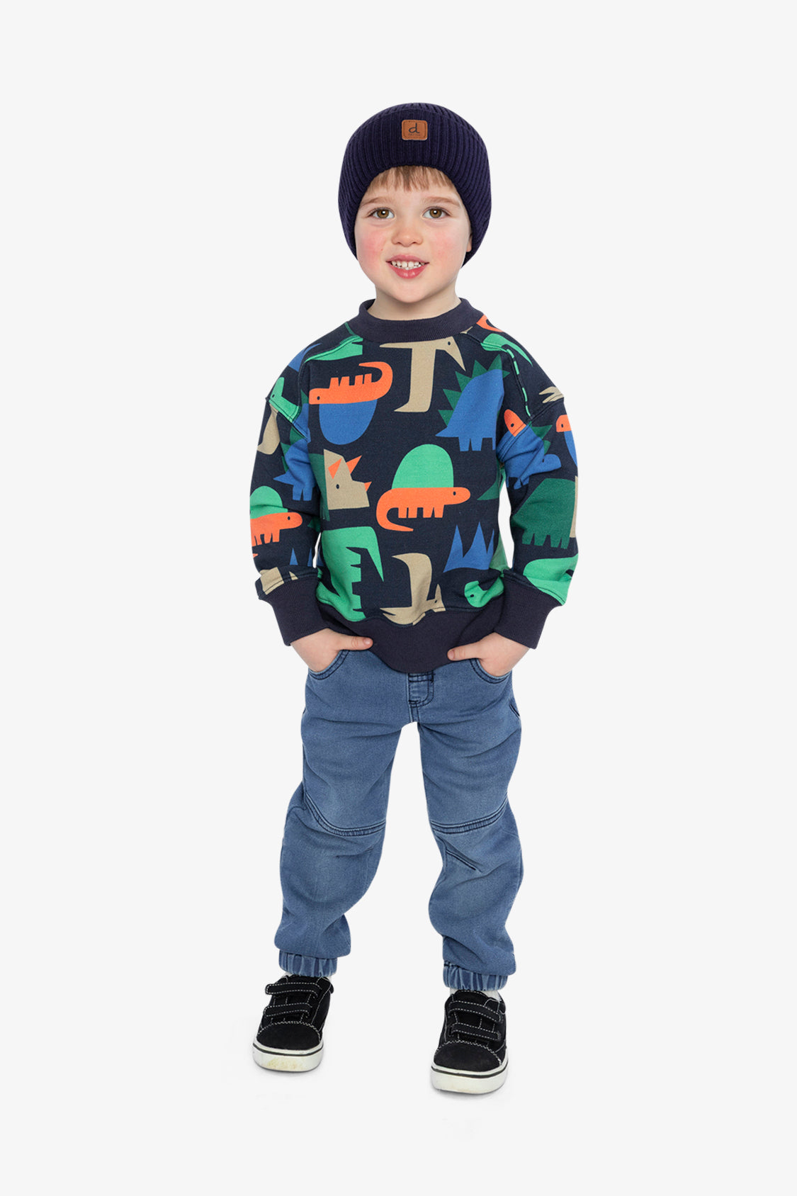 Fleece Sweatshirt Blue Dinosaur Print - Image 5