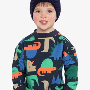 Alternative view of Fleece Sweatshirt Blue Dinosaur Print