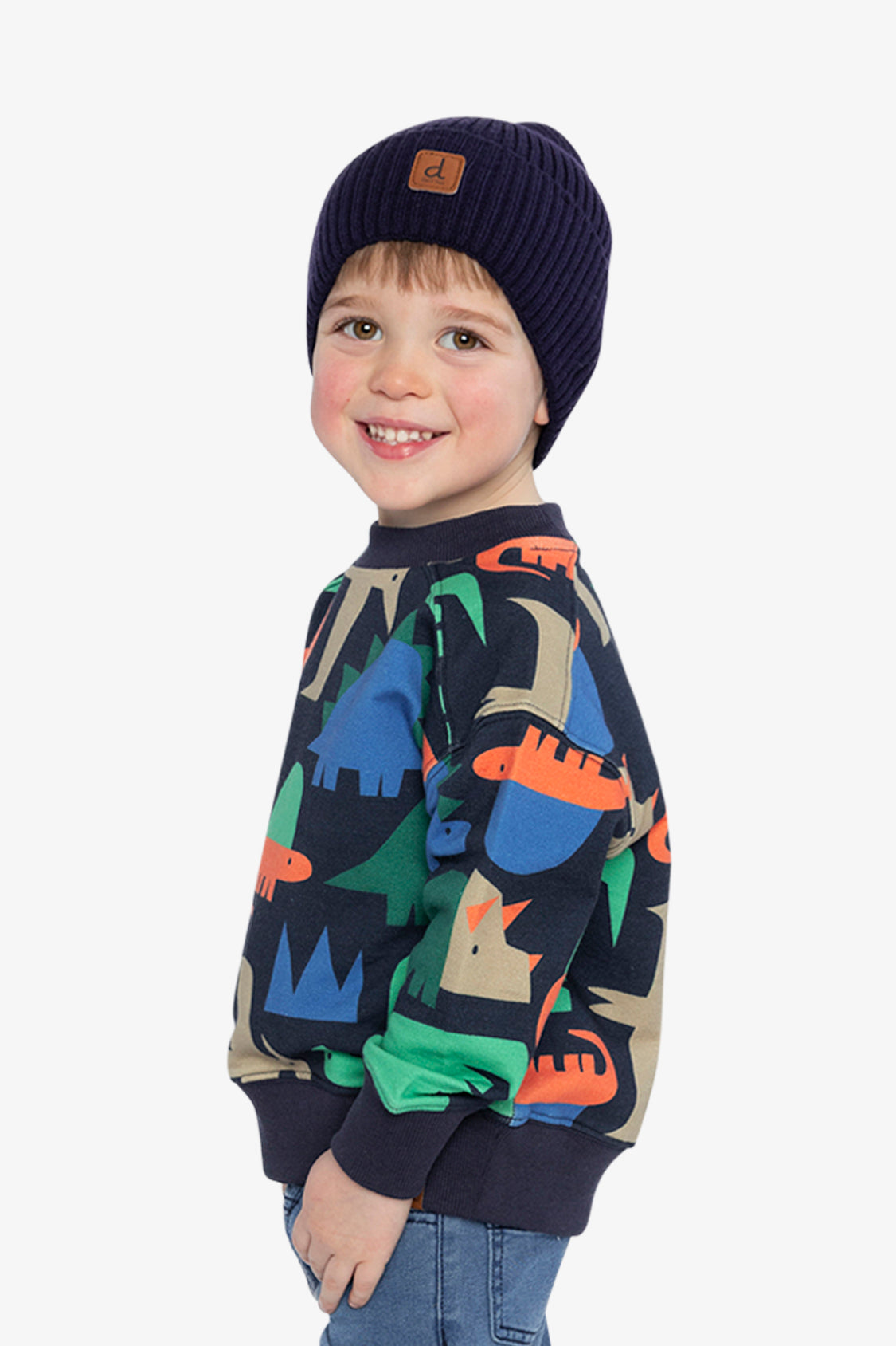 Fleece Sweatshirt Blue Dinosaur Print - Image 3