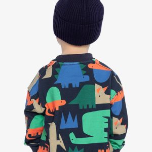 Fleece Sweatshirt Blue Dinosaur Print - Image 4