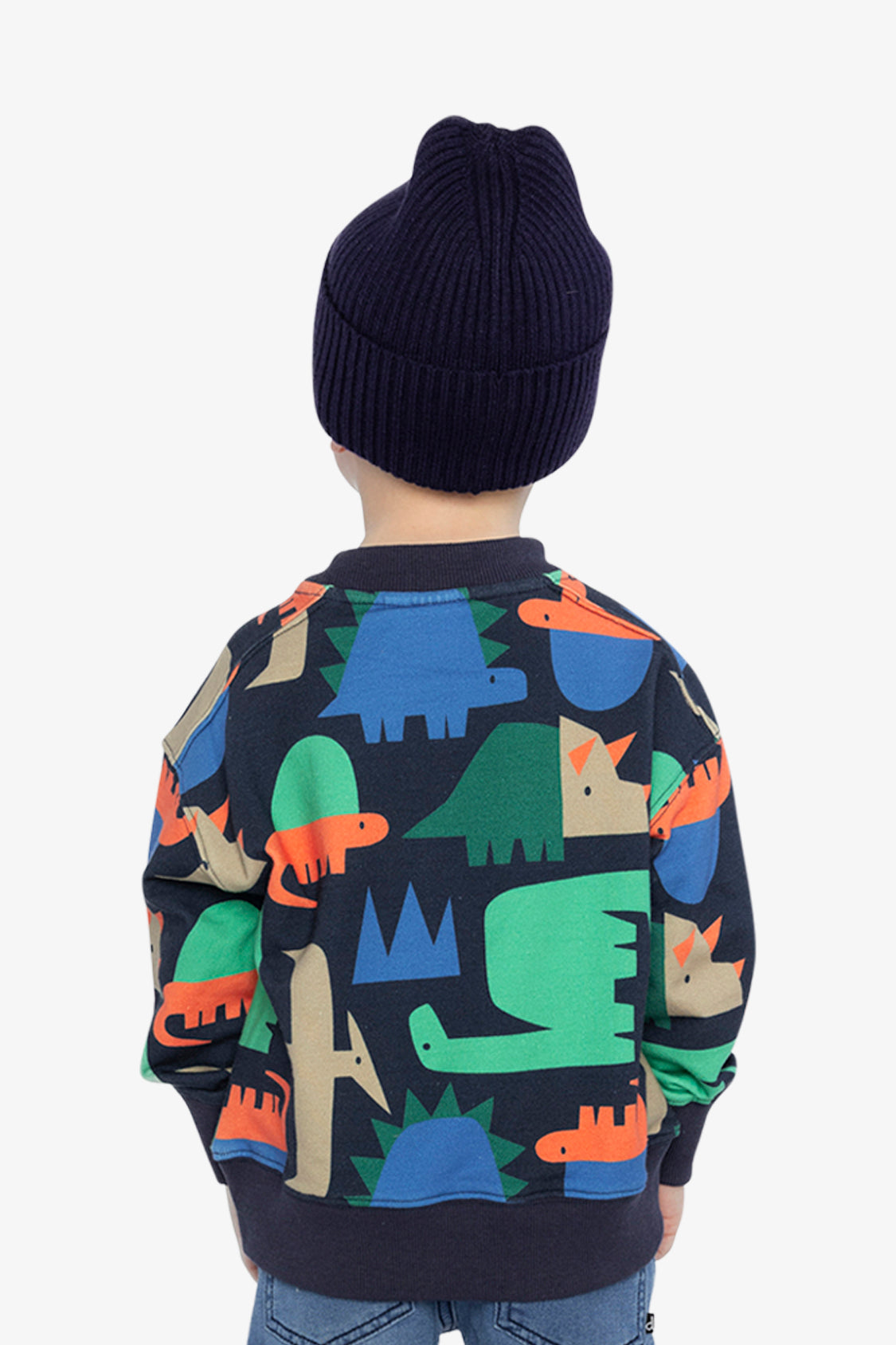 Fleece Sweatshirt Blue Dinosaur Print - Image 4