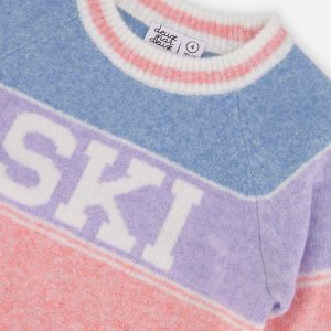 Sweater With Ski Jacquard Light Blue And Light Pink - Image 3