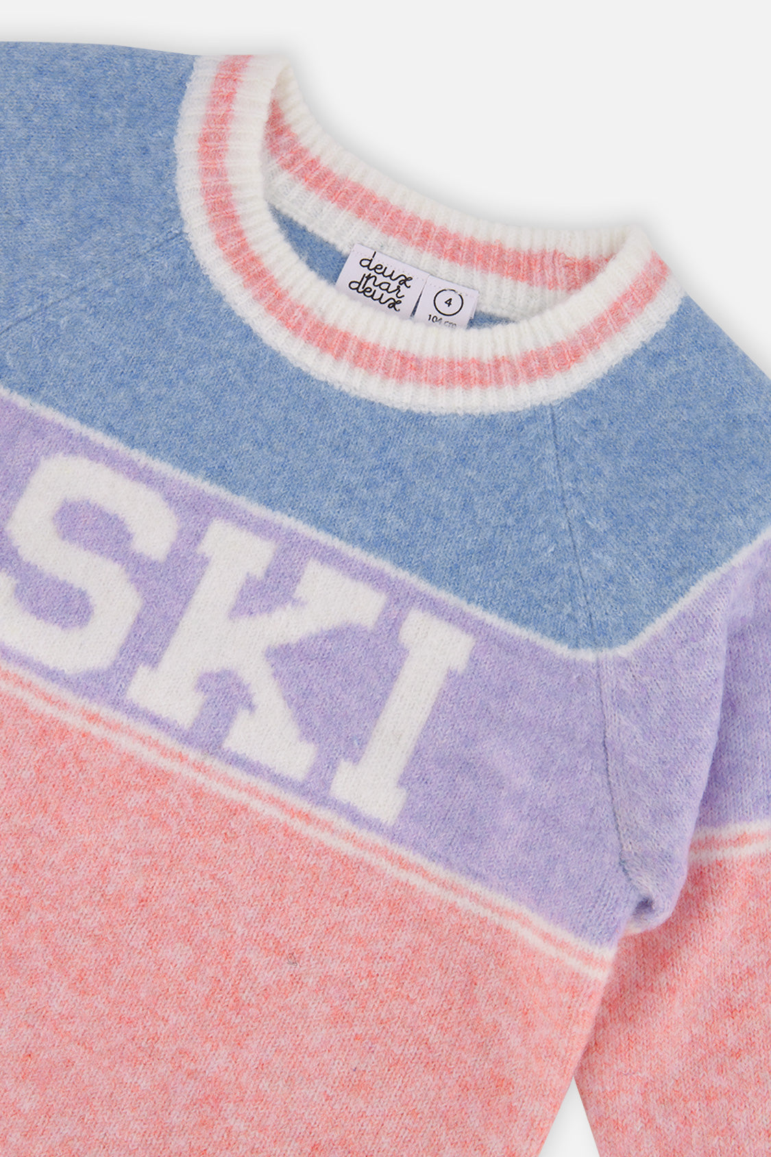 Sweater With Ski Jacquard Light Blue And Light Pink - Image 3