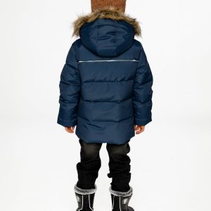 Winter Jacket With Faux-Fur Hood Dark Blue - Image 5