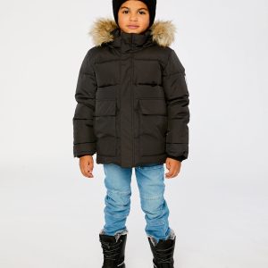 Alternative view of Winter Jacket With Faux-Fur Hood Black