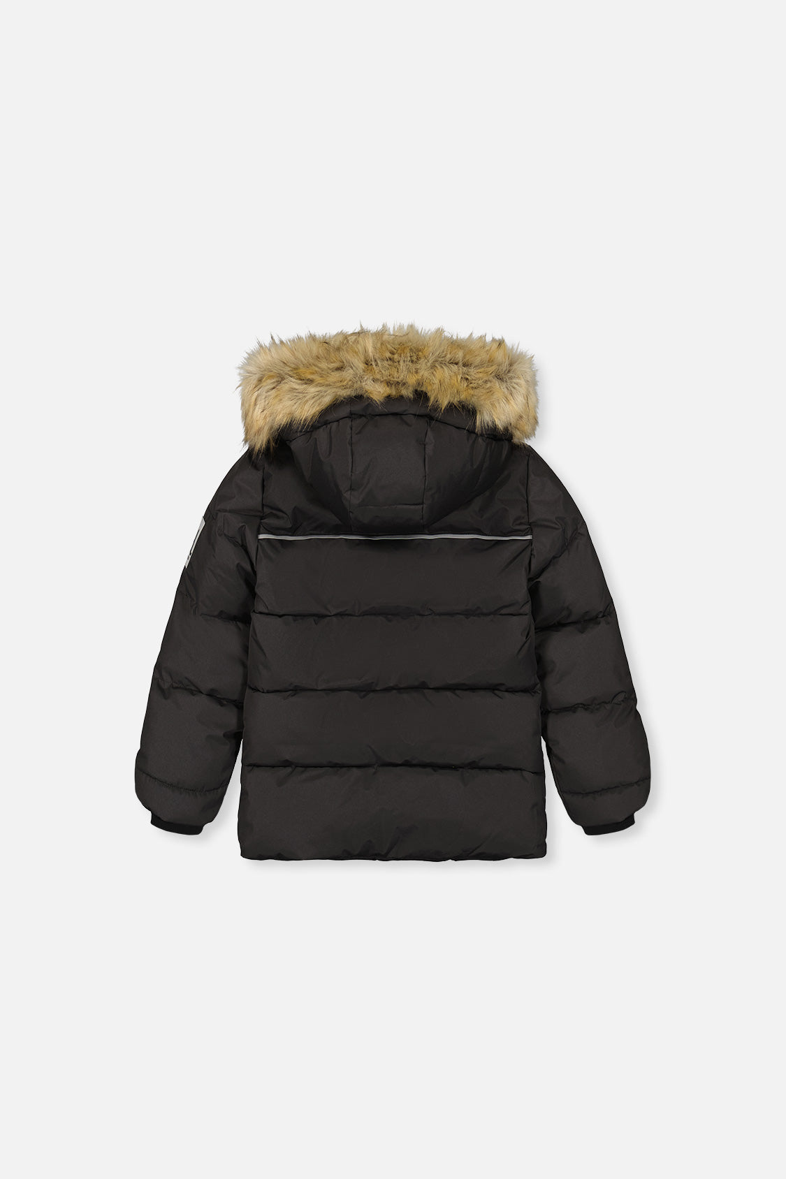 Winter Jacket With Faux-Fur Hood Black - Image 3