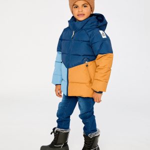 Color-Block Winter Jacket Dark Blue - Image 4