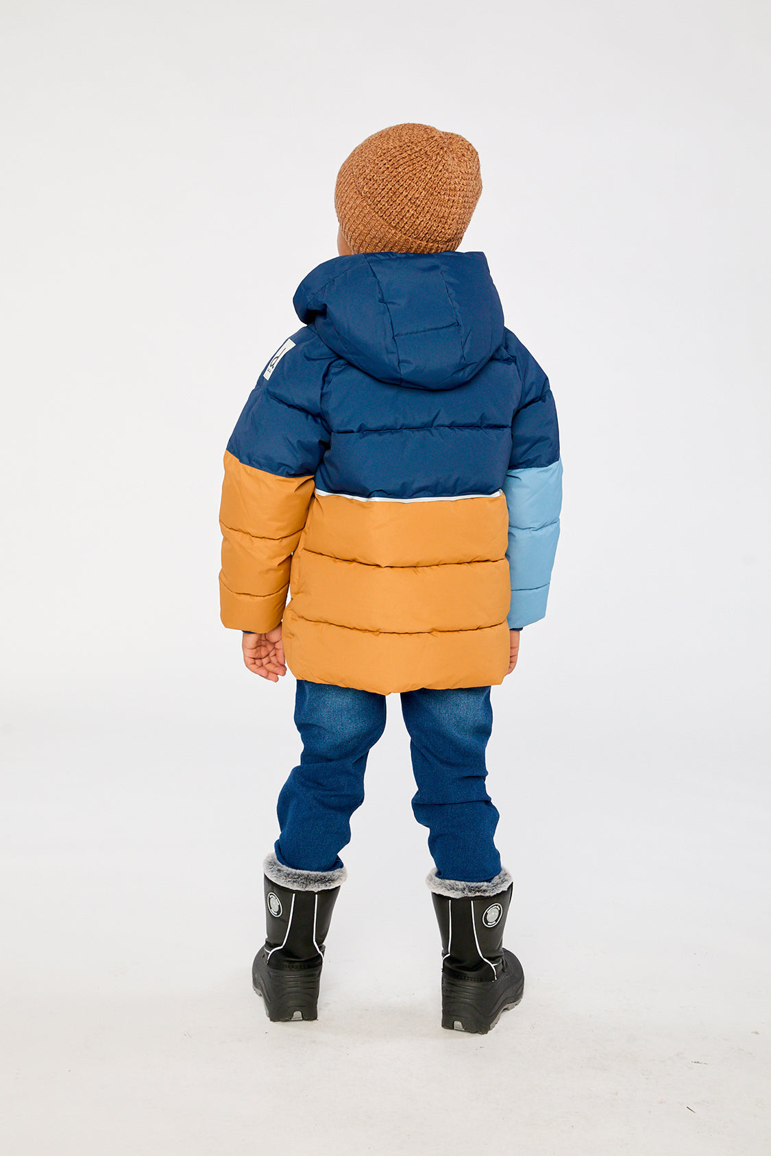Color-Block Winter Jacket Dark Blue - Image 5