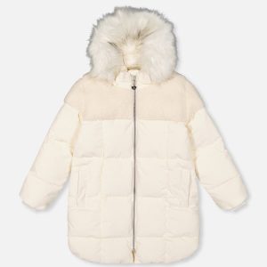 Long Winter Puffer Coat Off-White - Image 5