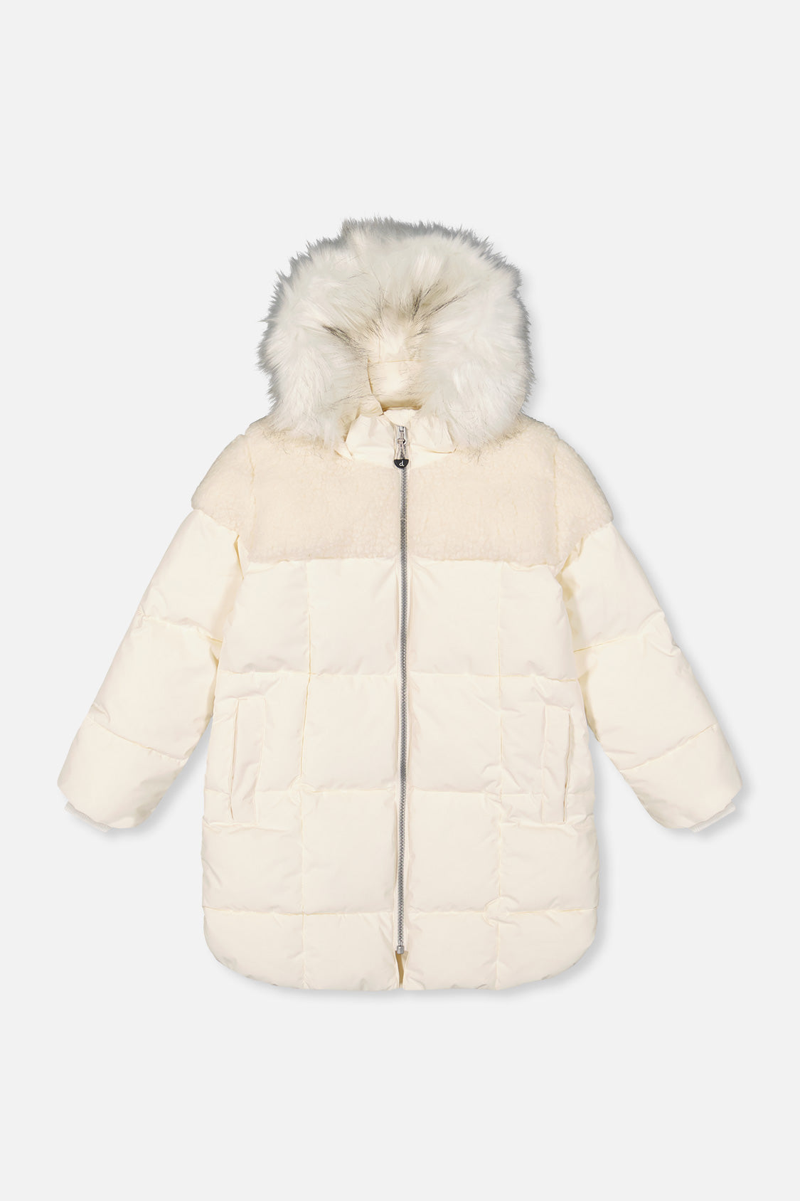 Long Winter Puffer Coat Off-White