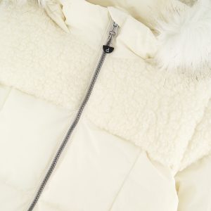 Long Winter Puffer Coat Off-White - Image 3