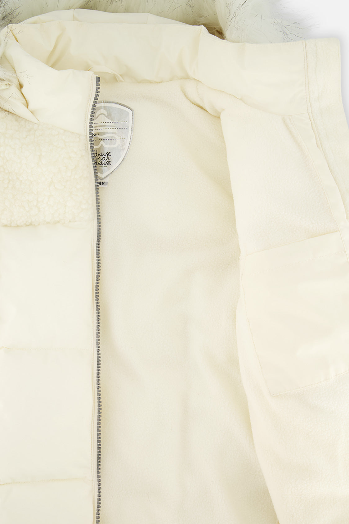 Long Winter Puffer Coat Off-White - Image 4