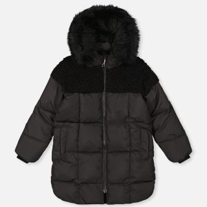 Long Winter Puffer Coat Black