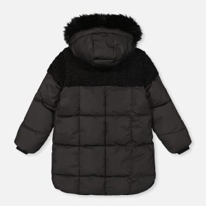 Long Winter Puffer Coat Black - Image 2