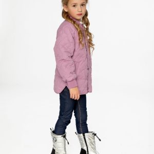 Quilted Raglan Sleeve Jacket Mauve Pink - Image 3