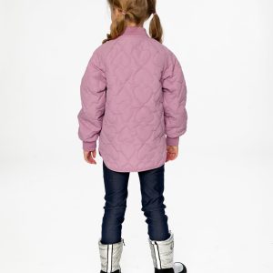 Quilted Raglan Sleeve Jacket Mauve Pink - Image 4