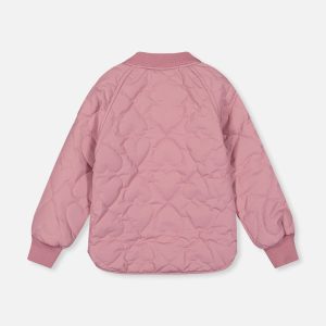 Quilted Raglan Sleeve Jacket Mauve Pink - Image 5