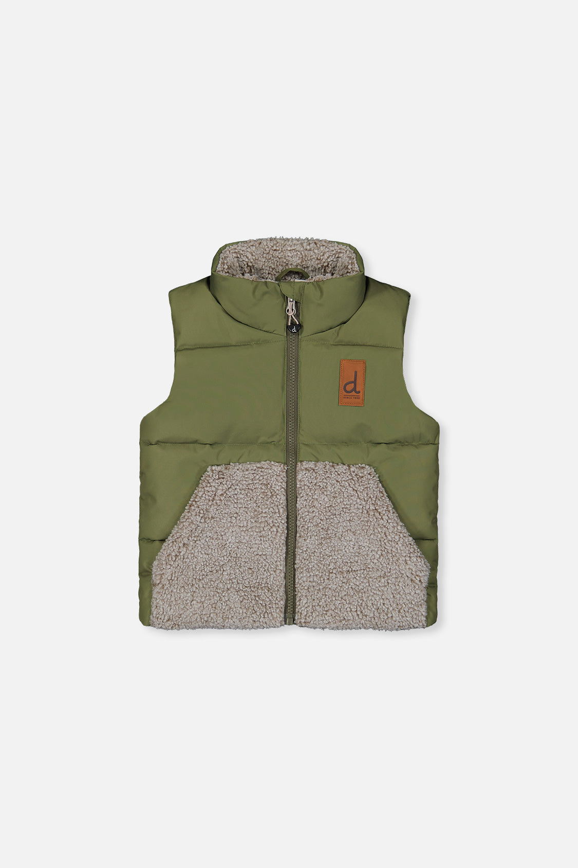 Sleeveless Mid-Season Vest Olive Green - Image 9