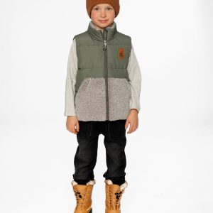 Sleeveless Mid-Season Vest Olive Green - Image 2