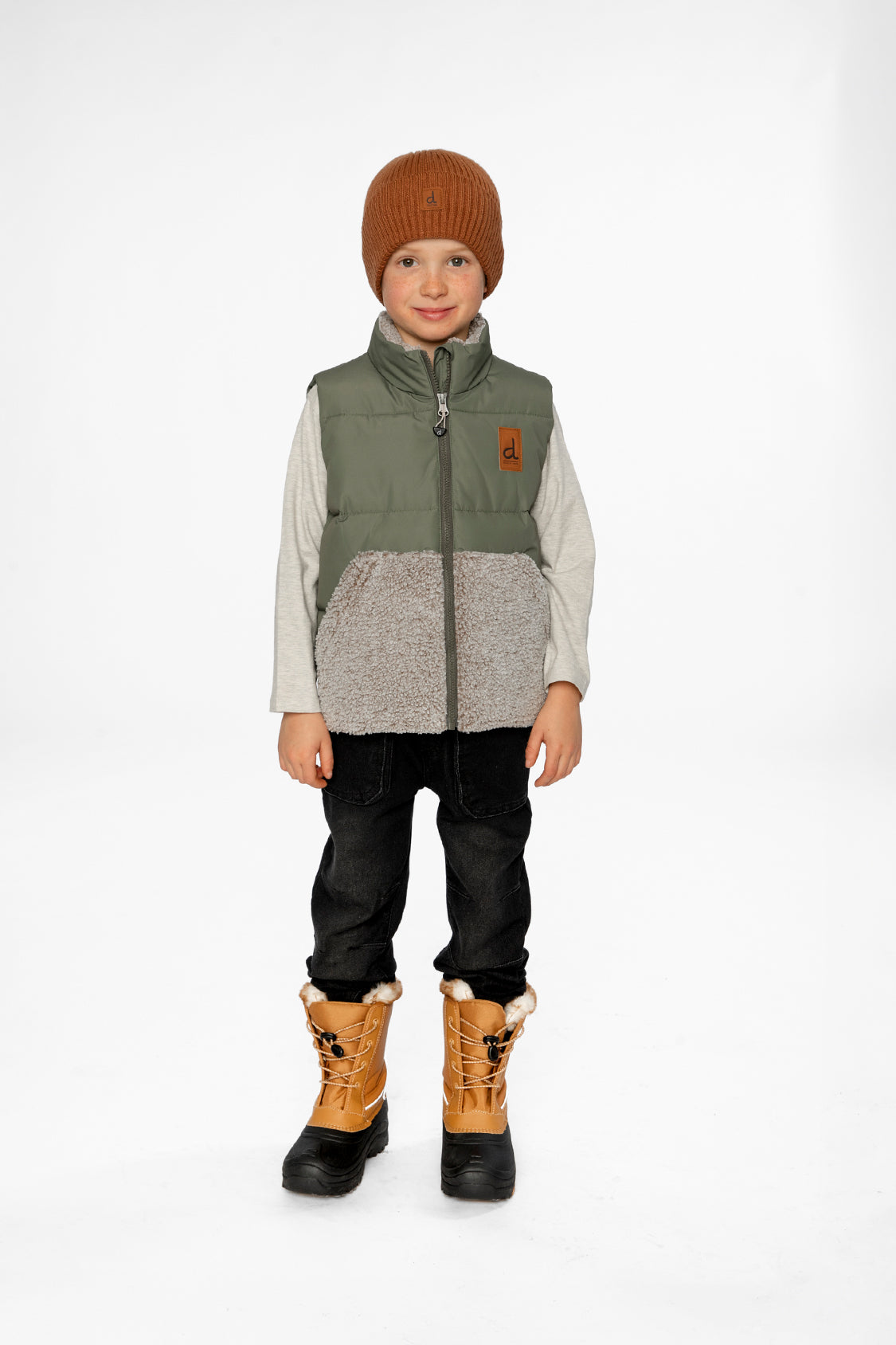 Sleeveless Mid-Season Vest Olive Green - Image 2