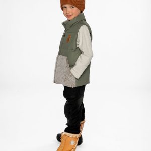 Sleeveless Mid-Season Vest Olive Green - Image 3