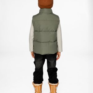 Sleeveless Mid-Season Vest Olive Green - Image 4