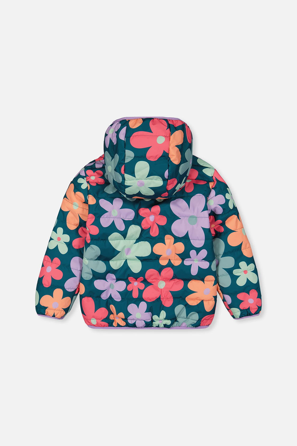 Quilted Mid-Season Jacket Green Floral Print - Image 5