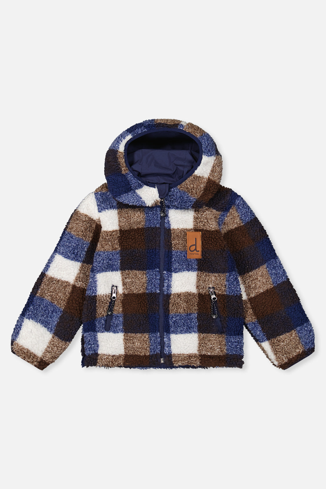 Baby Reversible Mid-Season Jacket Dark Blue And Brown - Image 2