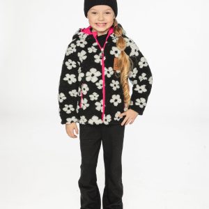 Alternative view of Reversible Mid-Season Jacket Pink And Black Printed Flowers