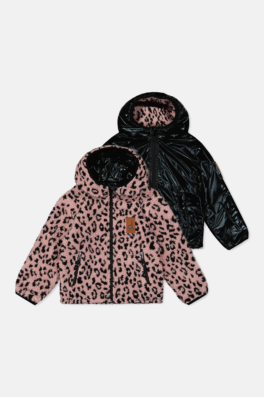 Reversible Mid-Season Jacket Pink And Black - Image 15