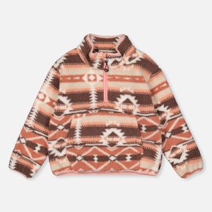 Mid-Season Plush Pullover Jacket Aztec Pink - Image 7
