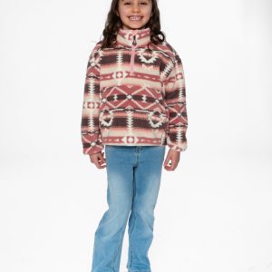 Mid-Season Plush Pullover Jacket Aztec Pink - Image 2