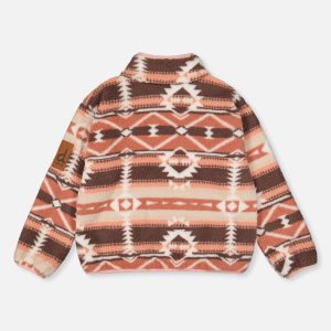 Mid-Season Plush Pullover Jacket Aztec Pink - Image 5