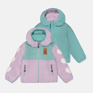 Reversible Mid-Season Jacket Pale Blue-Grey And Mauve