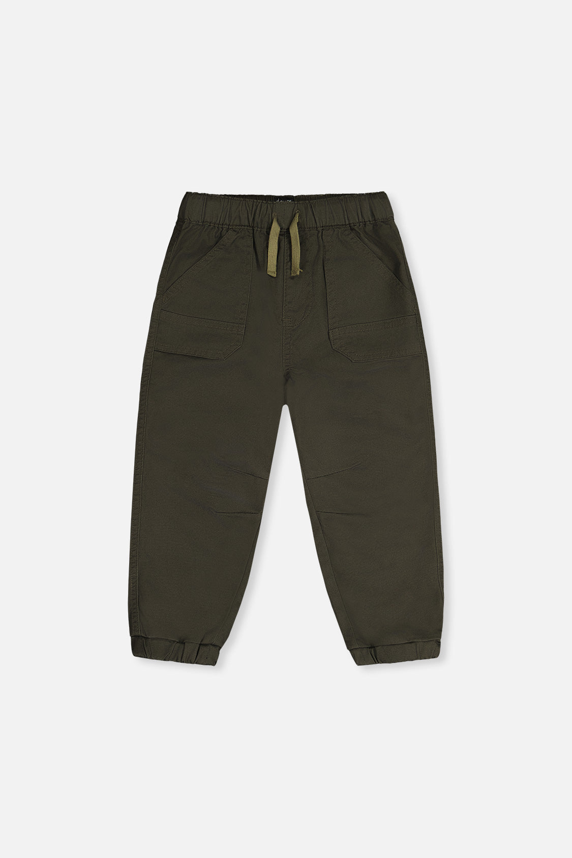 Stretch Canvas Jogger Pants Very Dark Green - Image 9
