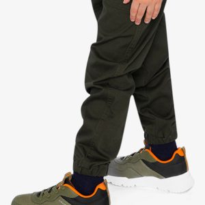 Stretch Canvas Jogger Pants Very Dark Green - Image 3