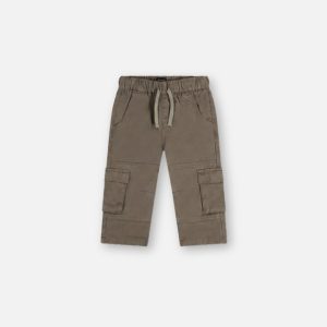 Baby Twill Pants With Cargo Pockets Grey