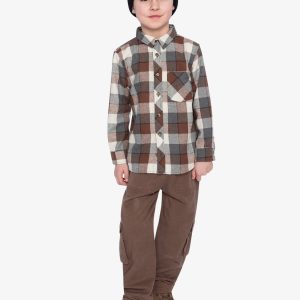 Twill Pants With Cargo Pockets Neutral Brown - Image 5
