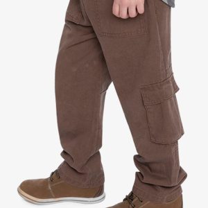 Twill Pants With Cargo Pockets Neutral Brown - Image 3