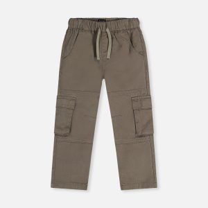 Twill Pants With Cargo Pockets Grey
