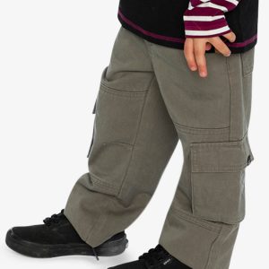 Twill Pants With Cargo Pockets Grey - Image 3