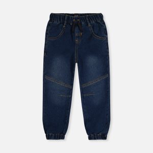 French Terry Denim Jogger Pants Navy Blue - Image 8